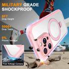 For iPhone 14 Pro Skin Feel MagSafe Holder 360 Full Body Phone Case(Pink) - 3