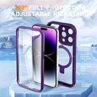 For iPhone 14 Pro Skin Feel MagSafe Holder 360 Full Body Phone Case(Dark Purple) - 2