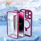 For iPhone 14 Pro Max Skin Feel MagSafe Holder 360 Full Body Phone Case(Rose Red) - 2