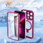 For iPhone 13 Pro Max Skin Feel MagSafe Holder 360 Full Body Phone Case(Rose Red) - 2