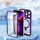 For iPhone 13 Pro Skin Feel MagSafe Holder 360 Full Body Phone Case(Dark Purple) - 2