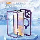 For iPhone 16 Pro Max Skin Feel MagSafe Holder 360 Full Body Phone Case(Dark Purple) - 2