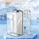 For iPhone 16 Pro Skin Feel MagSafe Holder 360 Full Body Phone Case(Transparent) - 2