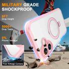 For iPhone 16 Plus Skin Feel MagSafe Holder 360 Full Body Phone Case(Pink) - 3