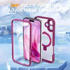 For iPhone 16 Skin Feel MagSafe Holder 360 Full Body Phone Case(Rose Red) - 2