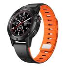 For Garmin 22mm Magnetic Quick Release Silicone Watch Band(Black Orange) - 1