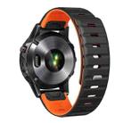 For Garmin 22mm Magnetic Quick Release Silicone Watch Band(Black Orange) - 2