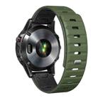 For Garmin 22mm Magnetic Quick Release Silicone Watch Band(Army Green Black) - 2