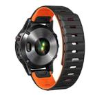 For Garmin 26mm Magnetic Quick Release Silicone Watch Band(Black Orange) - 2