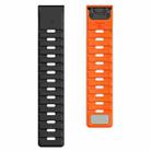 For Garmin 26mm Magnetic Quick Release Silicone Watch Band(Black Orange) - 3