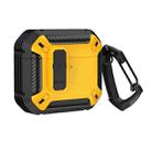 For AirPods 4 Shield Shockproof Earphone Protective Case with Hook(Black Yellow) - 1