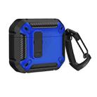 For AirPods 4 Shield Shockproof Earphone Protective Case with Hook(Black Blue) - 1