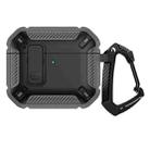 For AirPods 4 Shield Shockproof Earphone Protective Case with Hook(Grey Black) - 2