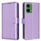 For Motorola Moto G35 Litchi Texture RFID Anti-theft Leather Phone Case(Purple) - 1