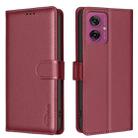 For Motorola Moto G55 Litchi Texture RFID Anti-theft Leather Phone Case(Red) - 1