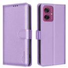 For Motorola Moto G55 Litchi Texture RFID Anti-theft Leather Phone Case(Purple) - 1