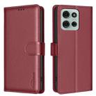 For Motorola Moto G75 5G Litchi Texture RFID Anti-theft Leather Phone Case(Red) - 1