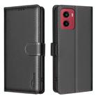 For Motorola Moto G05 Litchi Texture RFID Anti-theft Leather Phone Case(Black) - 1