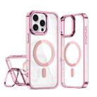 For iPhone 16 Pro Max Acrylic Camera Holder MagSafe Magnetic Phone Case(Pink) - 1