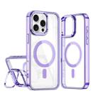 For iPhone 16 Pro Max Acrylic Camera Holder MagSafe Magnetic Phone Case(Purple) - 1