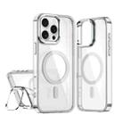 For iPhone 16 Pro Max Acrylic Camera Holder MagSafe Magnetic Phone Case(White) - 1