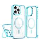 For iPhone 16 Pro Acrylic Camera Holder MagSafe Magnetic Phone Case(Blue) - 1