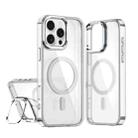 For iPhone 16 Pro Acrylic Camera Holder MagSafe Magnetic Phone Case(White) - 1