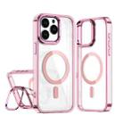 For iPhone 15 Pro Max Acrylic Camera Holder MagSafe Magnetic Phone Case(Pink) - 1