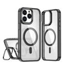 For iPhone 15 Pro Acrylic Camera Holder MagSafe Magnetic Phone Case(Black) - 1