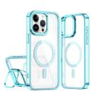 For iPhone 14 Pro Max Acrylic Camera Holder MagSafe Magnetic Phone Case(Blue) - 1