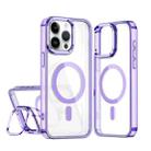 For iPhone 14 Pro Max Acrylic Camera Holder MagSafe Magnetic Phone Case(Purple) - 1