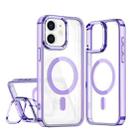 For iPhone 12 / 12 Pro Acrylic Camera Holder MagSafe Magnetic Phone Case(Purple) - 1