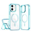 For iPhone 11 Acrylic Camera Holder MagSafe Magnetic Phone Case(Blue) - 1