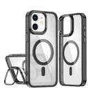 For iPhone 11 Acrylic Camera Holder MagSafe Magnetic Phone Case(Black) - 1
