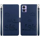 For Motorola Edge 30 Neo / 30 Lite Cute Cats RFID Leather Phone Case(Blue) - 1