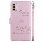 For Motorola Moto E40 / E30 / E20 Cute Cats RFID Leather Phone Case(Rose Gold) - 3