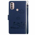 For Motorola Moto E40 / E30 / E20 Cute Cats RFID Leather Phone Case(Blue) - 3