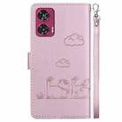 For Motorola Edge 50 Fusion Cute Cats RFID Leather Phone Case(Rose Gold) - 3