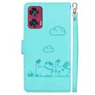 For Motorola Edge 50 Fusion Cute Cats RFID Leather Phone Case(Green) - 3