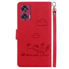 For Motorola Edge 50 Fusion Cute Cats RFID Leather Phone Case(Red) - 3