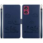 For Motorola Edge 50 Fusion Cute Cats RFID Leather Phone Case(Blue) - 1