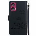 For Motorola Edge 50 Fusion Cute Cats RFID Leather Phone Case(Black) - 3