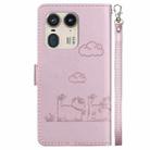 For Motorola Edge 50 Ultra Cute Cats RFID Leather Phone Case(Rose Gold) - 3