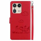 For Motorola Edge 50 Ultra Cute Cats RFID Leather Phone Case(Red) - 3