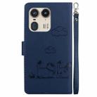 For Motorola Edge 50 Ultra Cute Cats RFID Leather Phone Case(Blue) - 3