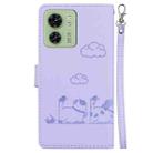 For Motorola Edge 40 Cute Cats RFID Leather Phone Case(Purple) - 3