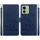 For Motorola Edge 40 Cute Cats RFID Leather Phone Case(Blue) - 1