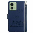 For Motorola Edge 40 Cute Cats RFID Leather Phone Case(Blue) - 3