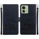 For Motorola Edge 40 Cute Cats RFID Leather Phone Case(Black) - 1