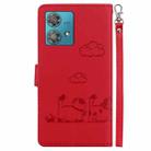 For Motorola Edge 40 Neo Cute Cats RFID Leather Phone Case(Red) - 3